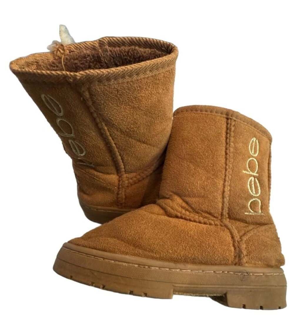 Bebe Microsuede Lined Shearling Boots Size 11 youth Camel Brown